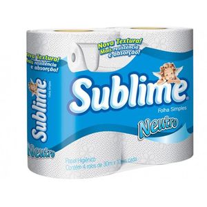Papel Higiênico Sublime Natural Com 4 Rolos