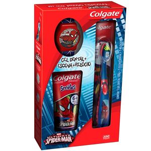 KIT COLGATE GEL DENTAL + ESCOVA SPIDER MAN 100G