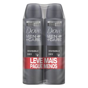 Pack Antitranspirante Aerossol Invisible Dry Dove Men+Care 2 Unidades 150Ml Cada Leve Mais Pague Men