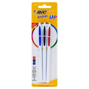 Caneta Esferográfica 1,2Mm Ponta Média Up Bic Cristal 3 Unidades