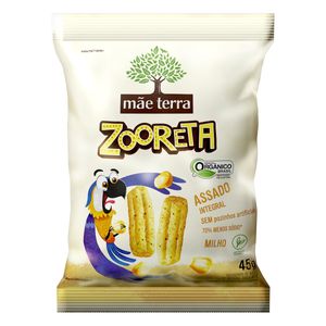 Salgadinho De Milho E Arroz Integral Orgânico Mãe Terra Zooreta Pacote 45G