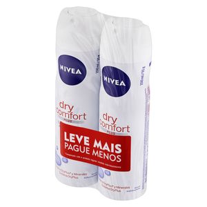 Pack Antitranspirante Aerossol Nivea Dry Comfort Plus 2 Unidades 150Ml Cada Leve Mais Pague Menos