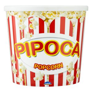 Pote Plástico Para Pipoca Redondo 2,1L Plasútil Decora