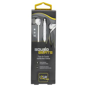 Fone de Ouvido com Microfone e Controle Branco I2GEAR487 Sound Beats i2GO Pro