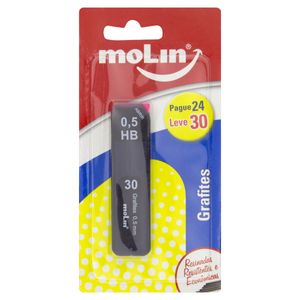 Grafite para Lapiseira HB 0,5mm Molin Leve 30 Pague 24 Grafites