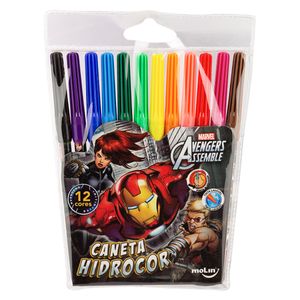 Canetinha Hidrográfica Hidrocor Avengers Assemble Molin 12 Unidades