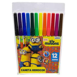 Caneta Hidrográfica Minions Molin 12 Unidades