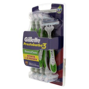 Aparelho Descartável Para Barbear Gillette Prestobarba3 Sensecare 8 Unidades