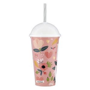 Copo Plástico para Shake com Canudo 500ml Plasútil 01 Decora