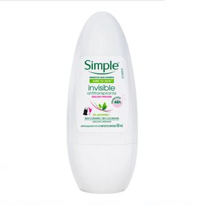 Antitranspirante Roll-On Invisible Sem Perfume Simple 50Ml