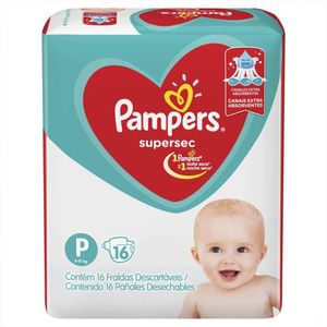 Fralda Descartável Infantil Pampers Supersec P Pacote 16 Unidades