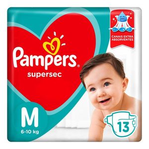 Fralda Descartável Infantil Pampers Supersec M Pacote 13 Unidades
