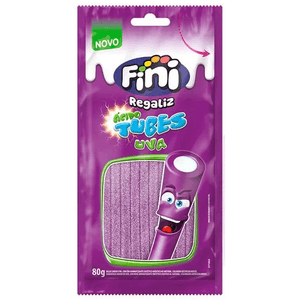 Regaliz Fini Ácido Tubes Uva 80G