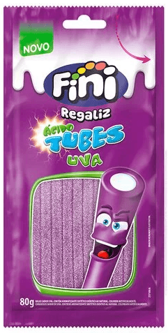 Regaliz Fini Ácido Tubes Uva 80G