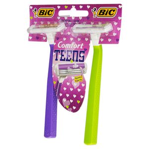 Aparelho De Depilar Descartável Bic Comfort Teens 2 Unidades