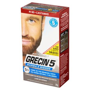 Kit Color Gel Barba E Bigode M-90 Castanho Grecin 5