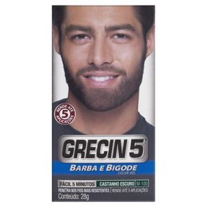 Kit Color Gel Barba E Bigode M-100 Castanho Escuro Grecin 5