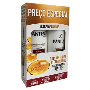 KIT SHAMPOO 400ML + CONDICIONADOR 175ML PANTENE CACHOS HIDRA-VITAMINADO.