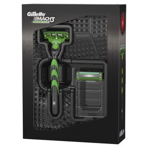 Gillette Mach 3 Kit 1 Aparelho Barbear Masculino Liga Da Justica Sensitive + 2 Cargas