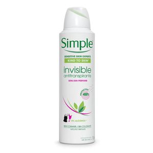 Simple Spray Antitranspirante Invisible Sem Perfume 150 Ml
