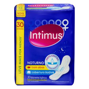 Intimus Absorvente Noturno Com Abas Leve Mais Por Menos C/30