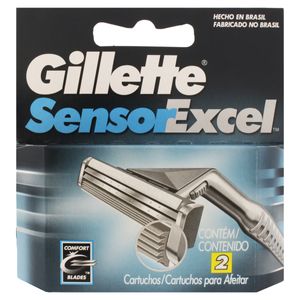 Gillette Sen Excel Refil Barbear Masculino C/2