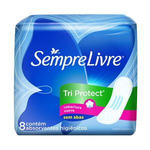 Sempre Livre Absorvente Max Suave Tri Protect Sem Abas C/8