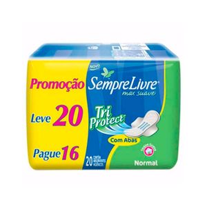 Sempre Livre Absorvente Max Suave Tri Protect Com Abas Leve 20 Pague 16
