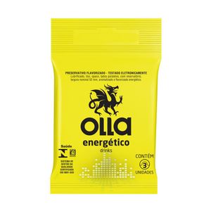 Olla Sache Preservativo Lubrificado Drinks Energetico C/3