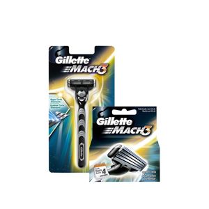 Gillette Mach 3 Aparelho Barbear Masculino Regular + 2 Refil