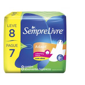 Sempre Livre Espec Absorvente Adapt Suave Com Abas Leve 8 Pague 7