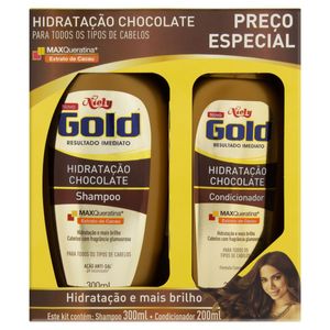 Niely Gold Shampoo Kit Shampoo 300Ml+Condicionador 200Ml Chocolate 500 Ml