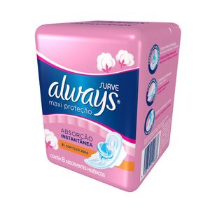 Always Absorvente Protecao Total Pink Com Abas C/8