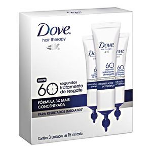 Dove Tratamento Ampola 60 Segundos Tratamento Resgate Reconstrucao Completa 15 Ml C/3