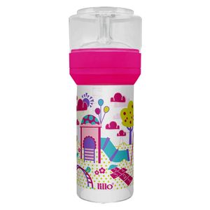 Lillo Mamadeira Super Divertida Bico Redondo Latex Com Tampa Protetora Cor Rosa 26 260 Ml