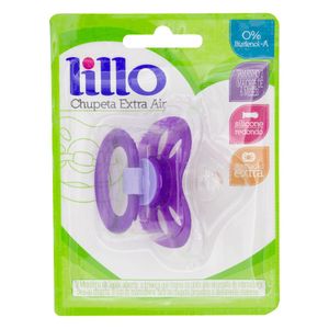 Lillo Chupeta Extra Air Cores Fortes Silicone Redondo Tamanho 2 Lilas Ref.610850