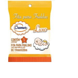 Fita Adesiva Para Fralda Cremer Branca 19Mm C/20M Cor Branca Com 1 Unidade