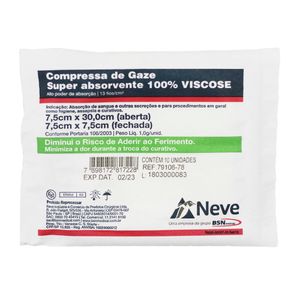 Neve Compressas Gaze 13F Nao Esteril 7.5X7.5 0