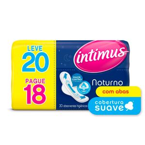 Intimus Gel Absorvente Noturno Suave Com Abas C/20