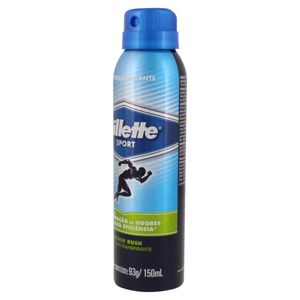 Des Gillette Aerosol Sport Jato Seco Power Rush Masculino 150 Ml