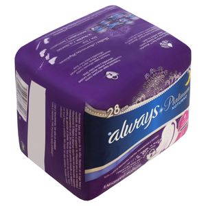 Always Platinum Co Absorvente Noturno Cobertura Seda-Sec Seca Extra Suave Flexi Abas Odor Stop C/8