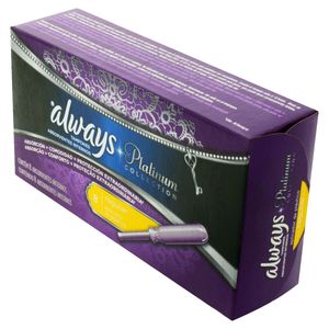 Always Platinum Co Absorvente Interno Regular Protecao Extraordinaria Com Aplicador De Plastico C/8