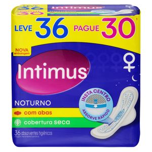 Intimus Gel Absorvente Noturno Com Abas Seco C/36