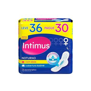 Intimus Gel Absorvente Noturno Suave Com Abas C/36