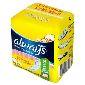 Always Absorvente Basico Suave Sem Abas C/8