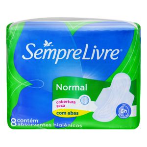 Sempre Livre Espec Absorvente Suave Normal Com Abas C/8