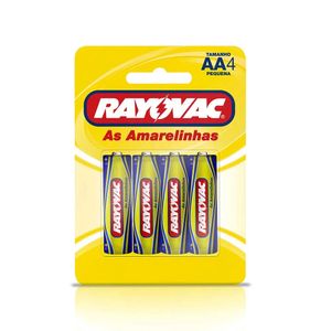 Rayovac Pilha Comum As Amarelinhas Aa Pequena C/4