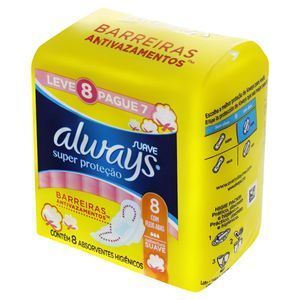 Always Absorvente Basico Seco Com Abas Leve 8 Pague 7