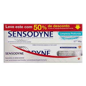 Sensodyne Kit Cre Den Branqueador Extra Fresh 90G+Cre Den Limpeza Profunda 90G Con50% 180 G