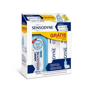 Sensodyne Kit Creme Dental Branqueador Extra Fresh 2 50G+Gratis Anti-Septico Bucal 300 300 Ml